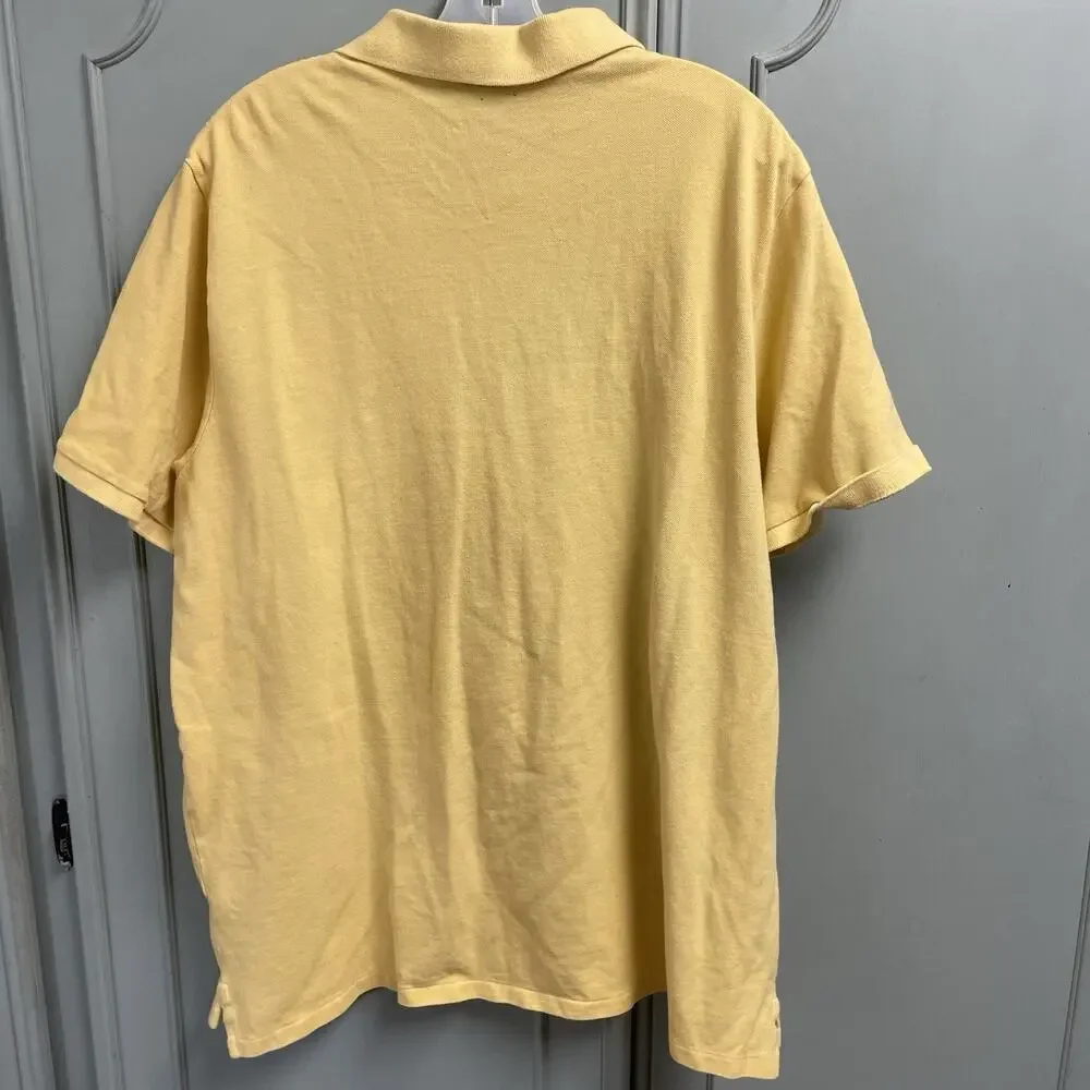 Ralph Lauren Mens Yellow Polo Shirt Size XL Classic Preppy Casual Golf